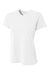 A4 NW3402 Womens Sprint Performance Moisture Wicking Short Sleeve V-Neck T-Shirt White Flat Front