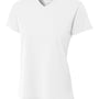 A4 Womens Sprint Performance Moisture Wicking Short Sleeve V-Neck T-Shirt - White