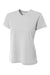 A4 NW3402 Womens Sprint Performance Moisture Wicking Short Sleeve V-Neck T-Shirt Silver Grey Flat Front