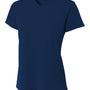 A4 Womens Sprint Performance Moisture Wicking Short Sleeve V-Neck T-Shirt - Navy Blue