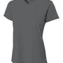 A4 Womens Sprint Performance Moisture Wicking Short Sleeve V-Neck T-Shirt - Graphite Grey