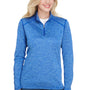 A4 Womens Tonal Space Dye Performance Moisture Wicking 1/4 Zip Sweatshirt - Light Blue