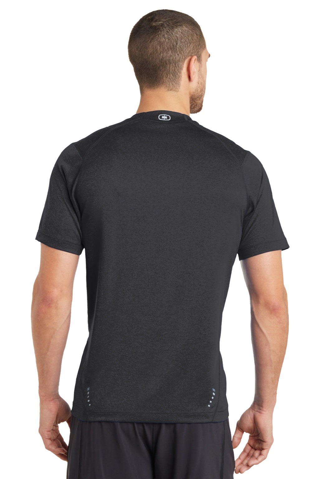 Ogio OE320 Mens Endurance Pulse Jersey Moisture Wicking Short Sleeve Crewneck T-Shirt Blacktop Model Back