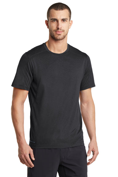 Ogio OE320 Mens Endurance Pulse Jersey Moisture Wicking Short Sleeve Crewneck T-Shirt Blacktop Model Front