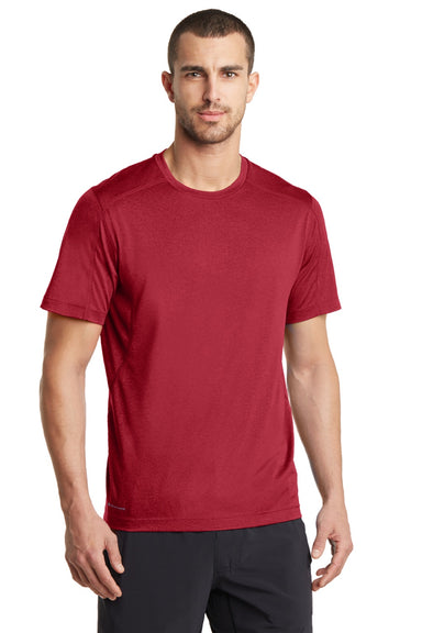 Ogio OE320 Mens Endurance Pulse Jersey Moisture Wicking Short Sleeve Crewneck T-Shirt Ripped Red Model Front