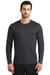 Ogio OE321 Mens Endurance Pulse Jersey Moisture Wicking Long Sleeve Crewneck T-Shirt Blacktop Model Front