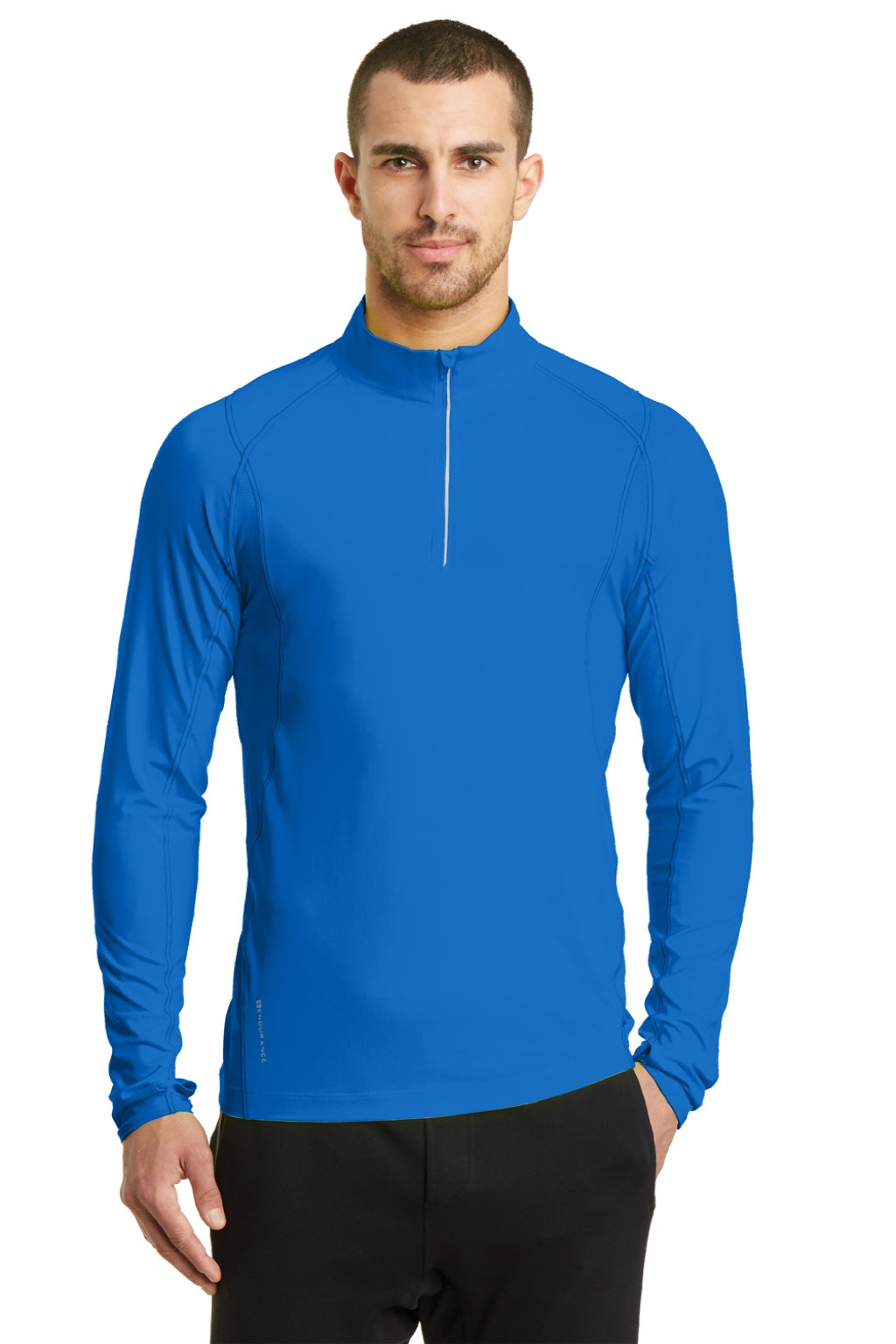 Ogio OE335 Mens Endurance Nexus Moisture Wicking 1/4 Zip Sweatshirt Electric Blue Model Front