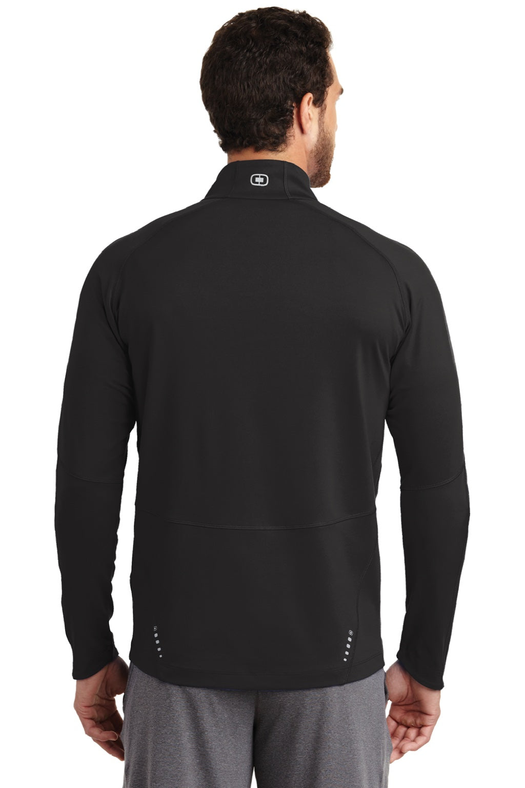Ogio OE550 Mens Endurance Radius Moisture Wicking 1/4 Zip Sweatshirt Blacktop Model Back