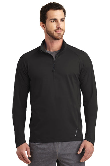 Ogio OE550 Mens Endurance Radius Moisture Wicking 1/4 Zip Sweatshirt Blacktop Model Front