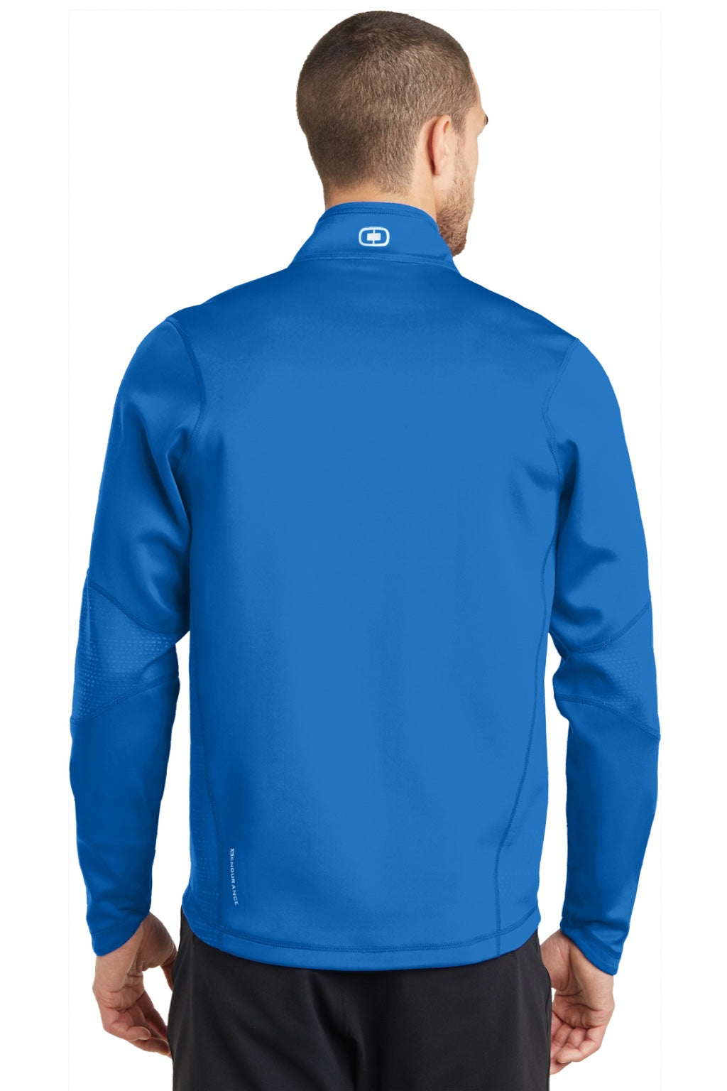 Ogio OE701 Mens Endurance Fulcrum 1/4 Zip Jacket Electric Blue Model Back
