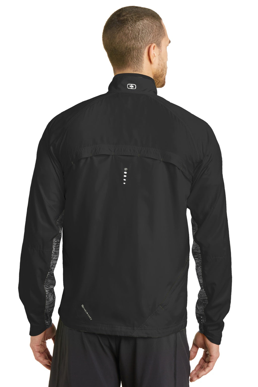 Ogio OE710 Mens Endurance Trainer Wind & Water Resistant Full Zip Jacket Blacktop Model Back