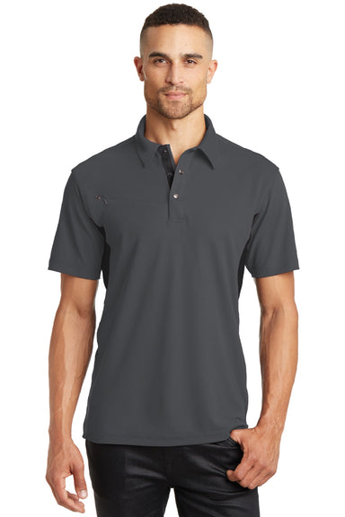 Ogio OG102 Mens Accelerator Moisture Wicking Short Sleeve Polo Shirt w/ Pocket Diesel Grey Model Front