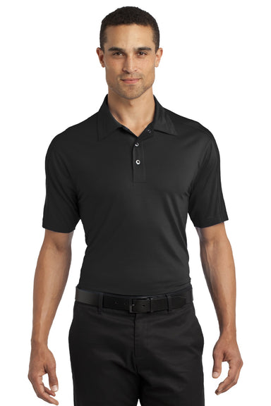 Ogio OG1030 Mens Linear Moisture Wicking Short Sleeve Polo Shirt Blacktop Model Front