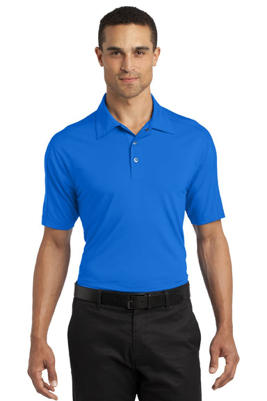 Ogio OG1030 Mens Linear Moisture Wicking Short Sleeve Polo Shirt Electric Blue Model Front