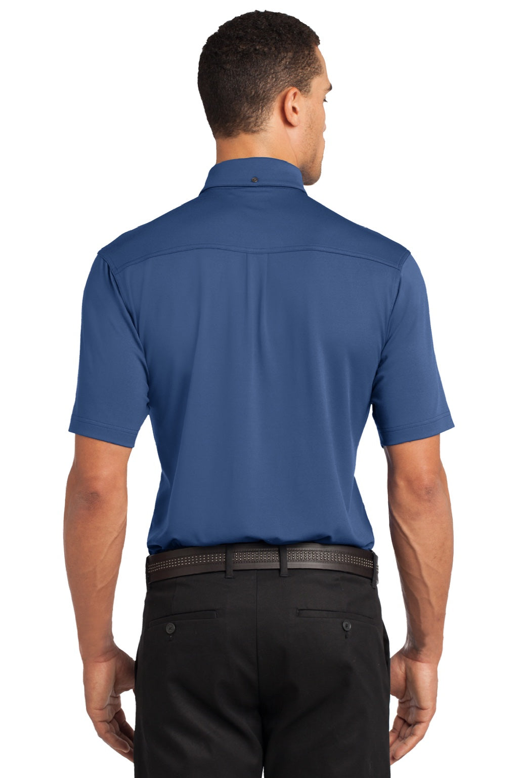 Ogio OG122 Mens Gauge Moisture Wicking Short Sleeve Polo Shirt Indigo Blue Model Back