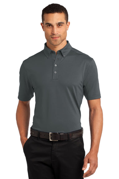 Ogio OG122 Mens Gauge Moisture Wicking Short Sleeve Polo Shirt Diesel Grey Model Front