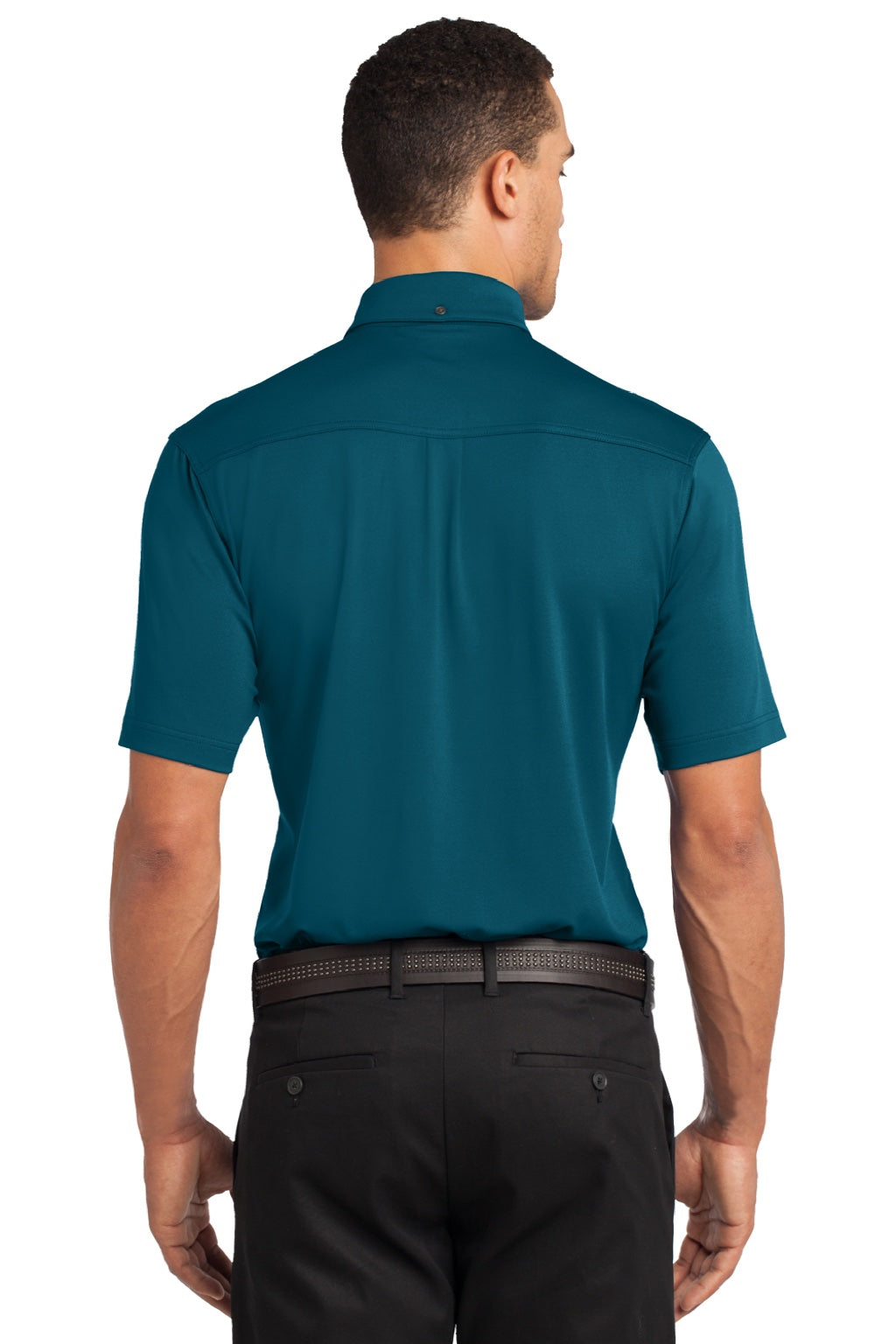 Ogio OG122 Mens Gauge Moisture Wicking Short Sleeve Polo Shirt Throttle Teal Blue Model Back