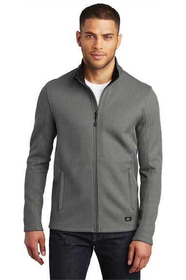 Ogio OG727 Mens Grit Full Zip Fleece Jacket Gear Grey Model Front