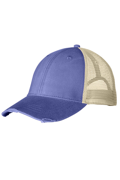 Adams OL102 Mens Distressed Ollie Adjustable Trucker Hat Purple/Tan Flat Front