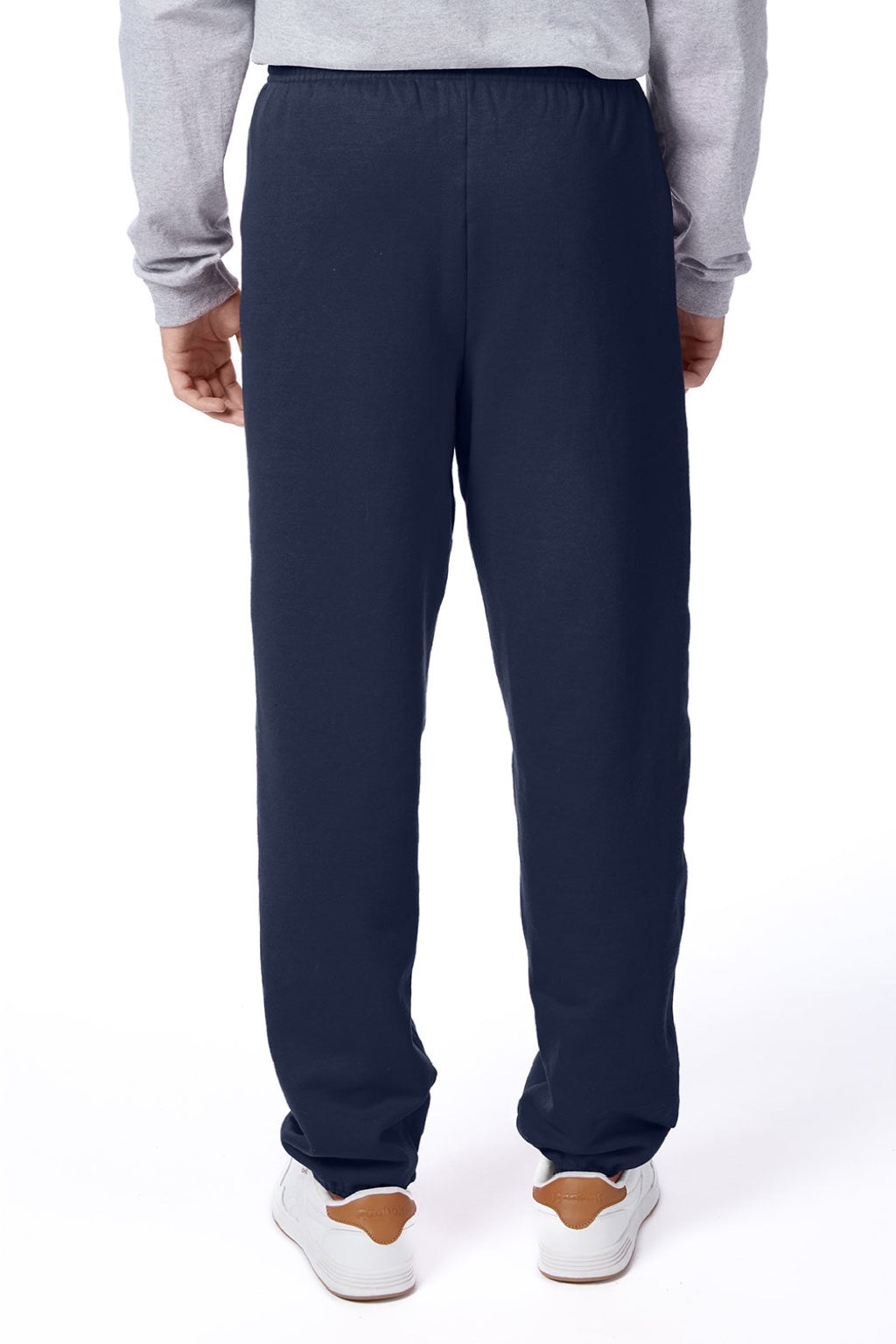 Hanes P650 Mens Ecosmart Sweatpants Navy Blue Model Back