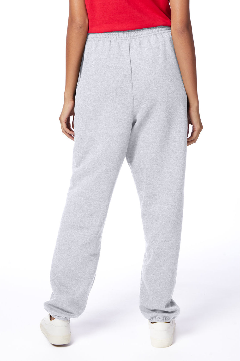 Hanes P650 Mens Ecosmart Sweatpants Light Steel Grey Model Back