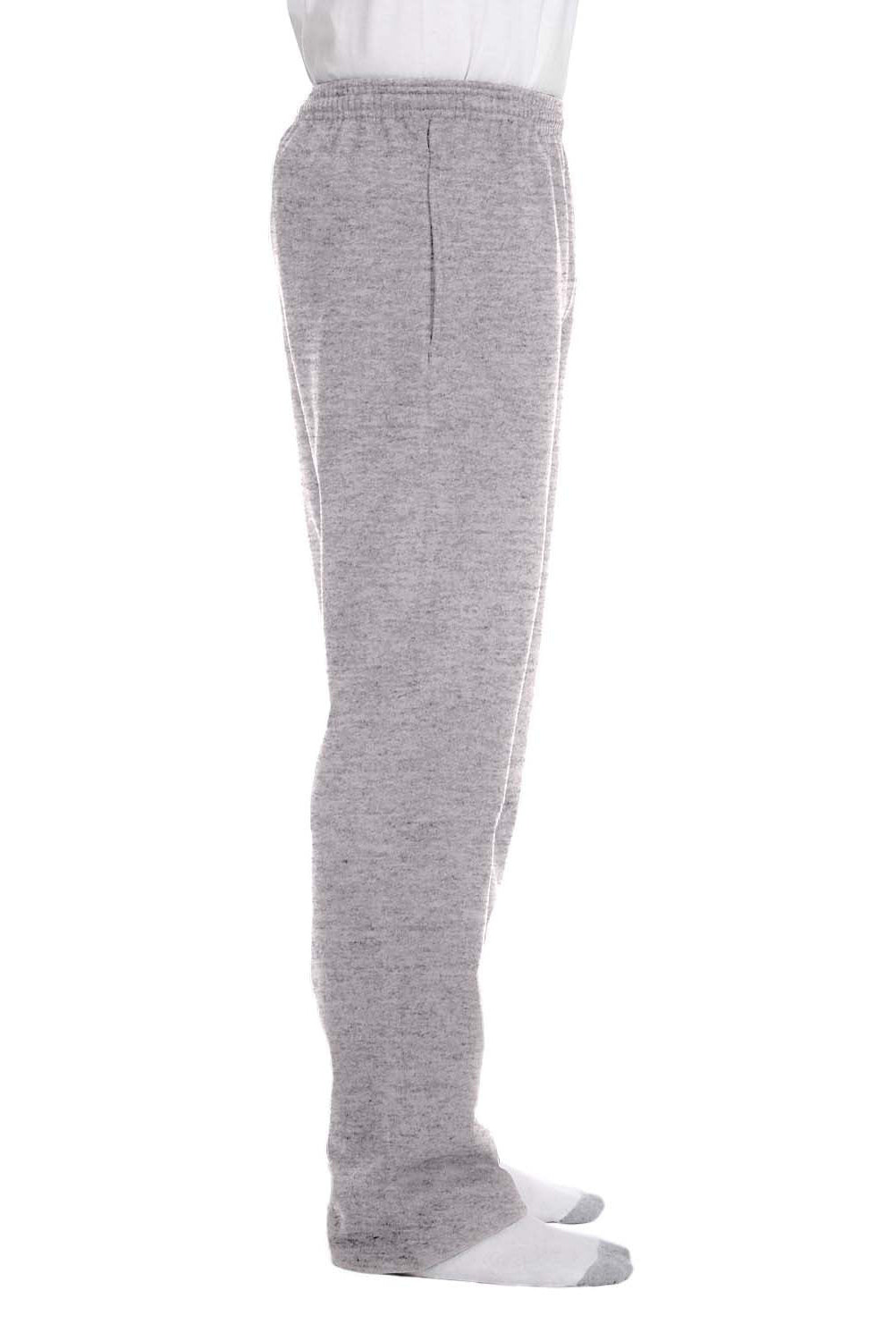 Champion P800 Mens Open Bottom Fleece Sweatpants w/ Pockets Light Steel Grey Model Side