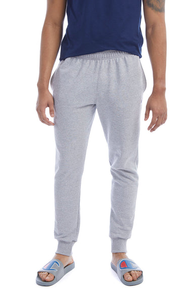 Champion P930 Mens Power blend Fleece Jogger Sweatpants w/ Pockets Light Steel Grey Model Front