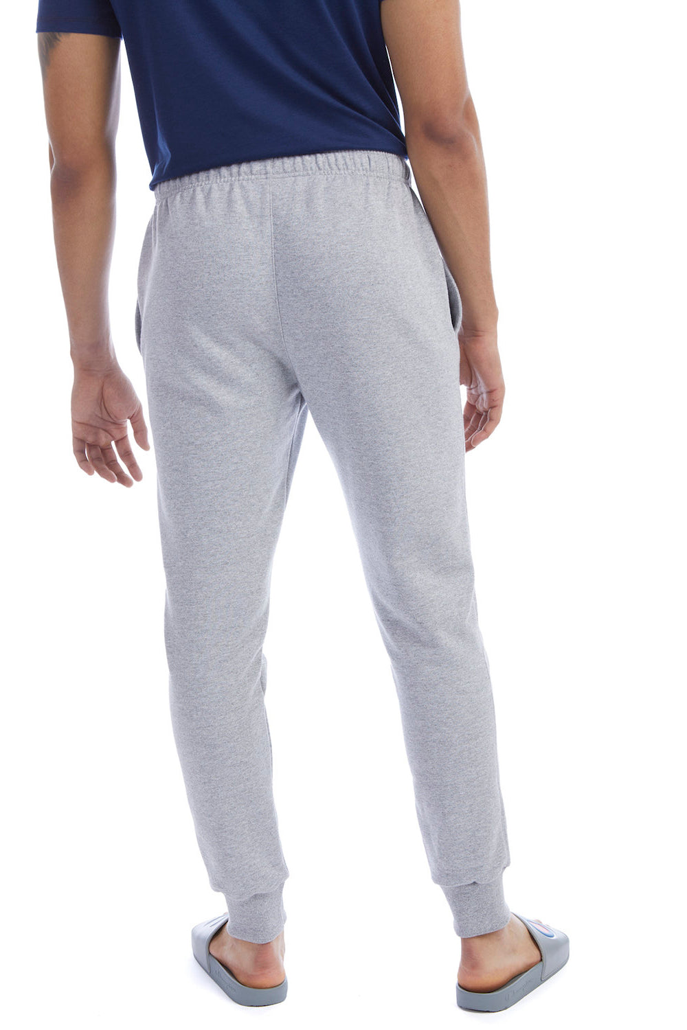 Champion P930 Mens Power blend Fleece Jogger Sweatpants w/ Pockets Light Steel Grey Model Back