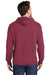 Port & Company PC098H Mens Beach Wash Fleece Hooded Sweatshirt Hoodie w/ Pouch Pocket Merlot Red Model Back