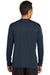 Port & Company PC380LS Mens Dry Zone Performance Moisture Wicking Long Sleeve Crewneck T-Shirt Deep Navy Blue Model Back