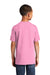 Port & Company PC54Y Youth Core Short Sleeve Crewneck T-Shirt Candy Pink Model Back