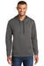 Port & Company PC590H Mens Dry Zone Performance Moisture Wicking Fleece Hooded Sweatshirt Hoodie w/ Pouch Pocket Charcoal Grey Model Front