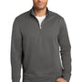 Port & Company Mens Dry Zone Performance Moisture Wicking Fleece 1/4 Zip Sweatshirt - Charcoal Grey