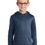 Port & Company Youth Dry Zone Performance Moisture Wicking Fleece Hooded Sweatshirt Hoodie w/ Pouch Pocket - Deep Navy Blue