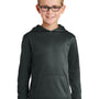 Port & Company Youth Dry Zone Performance Moisture Wicking Fleece Hooded Sweatshirt Hoodie w/ Pouch Pocket - Jet Black