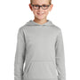 Port & Company Youth Dry Zone Performance Moisture Wicking Fleece Hooded Sweatshirt Hoodie w/ Pouch Pocket - Silver Grey
