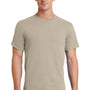 Port & Company Mens Essential Short Sleeve Crewneck T-Shirt - Light Sand Brown