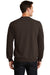 Port & Company PC78 Mens Core Pill Resistant Fleece Crewneck Sweatshirt Dark Chocolate Brown Model Back