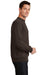 Port & Company PC78 Mens Core Pill Resistant Fleece Crewneck Sweatshirt Dark Chocolate Brown Model Side