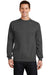Port & Company PC78 Mens Core Pill Resistant Fleece Crewneck Sweatshirt Heather Dark Grey Model Front