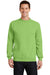 Port & Company PC78 Mens Core Pill Resistant Fleece Crewneck Sweatshirt Lime Green Model Front