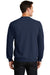 Port & Company PC78 Mens Core Pill Resistant Fleece Crewneck Sweatshirt Navy Blue Model Back