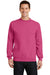 Port & Company PC78 Mens Core Pill Resistant Fleece Crewneck Sweatshirt Sangria Pink Model Front