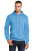 Port & Company PC78H/PC78HT Mens Core Pill Resistant Fleece Hooded Sweatshirt Hoodie w/ Pouch Pocket Aquatic Blue Model Front
