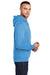 Port & Company PC78H/PC78HT Mens Core Pill Resistant Fleece Hooded Sweatshirt Hoodie w/ Pouch Pocket Aquatic Blue Model Side