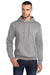 Port & Company PC78H/PC78HT Mens Core Pill Resistant Fleece Hooded Sweatshirt Hoodie w/ Pouch Pocket Heather Grey Model Front