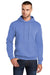 Port & Company PC78H/PC78HT Mens Core Pill Resistant Fleece Hooded Sweatshirt Hoodie w/ Pouch Pocket Carolina Blue Model Front