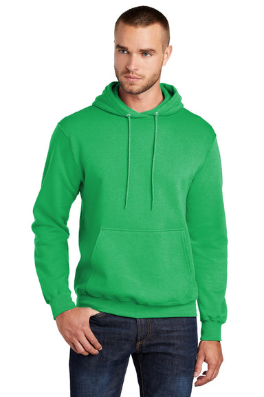 Port & Company PC78H/PC78HT Mens Core Pill Resistant Fleece Hooded Sweatshirt Hoodie w/ Pouch Pocket Clover Green Model Front