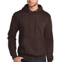 Port & Company Mens Core Pill Resistant Fleece Hooded Sweatshirt Hoodie w/ Pouch Pocket - Dark Chocolate Brown