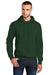 Port & Company PC78H/PC78HT Mens Core Pill Resistant Fleece Hooded Sweatshirt Hoodie w/ Pouch Pocket Dark Green Model Front